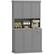 Front. Homcom - 71" Buffet with Hutch - Gray.