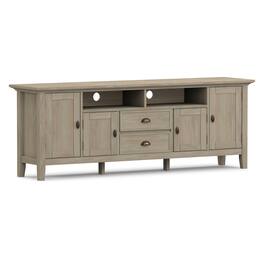 Simpli Home - Redmond SOLID WOOD 72 inch Wide Transitional TV Media Stand in Distressed Grey For TVs up to 80 inches - Distressed Gray
