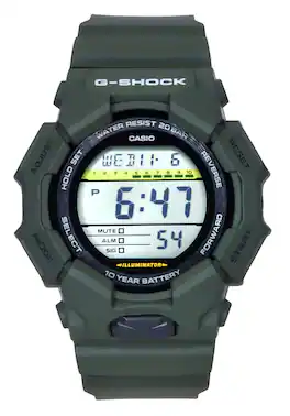 Casio - G-Shock Digital Bio-Based Green Resin Strap Dial Quartz GD-010-3 200M Men's Watch - Black
