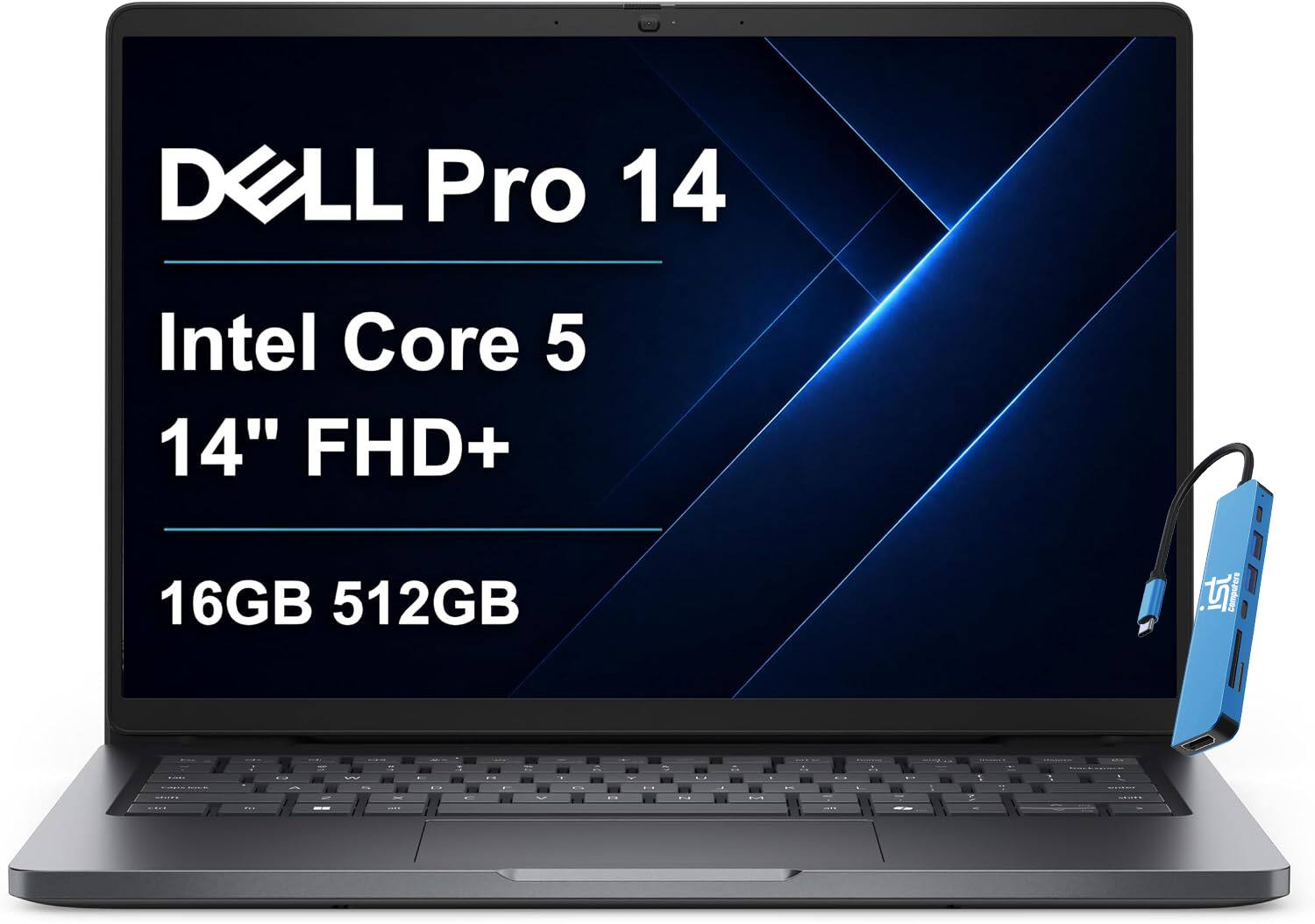 Dell - Upgraded - Pro 14 14'' FHD+ Laptop - Intel Core 5 120U - 16GB Memory - 512GB SSD - Windows 11 Pro - Magnetite