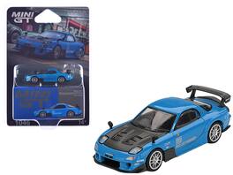 Mini GT - Mazda RX-7 RE-Amemiya 20B NA 3ROTOR-7 RHD "Ama-san Go" Hood 1/64 Diecast Limited Edition - Blue Carbon