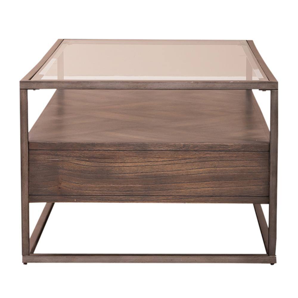 Back. Liberty Furniture Industries - Jamestown Rectangular Cocktail Table in Tobacco - Brown.