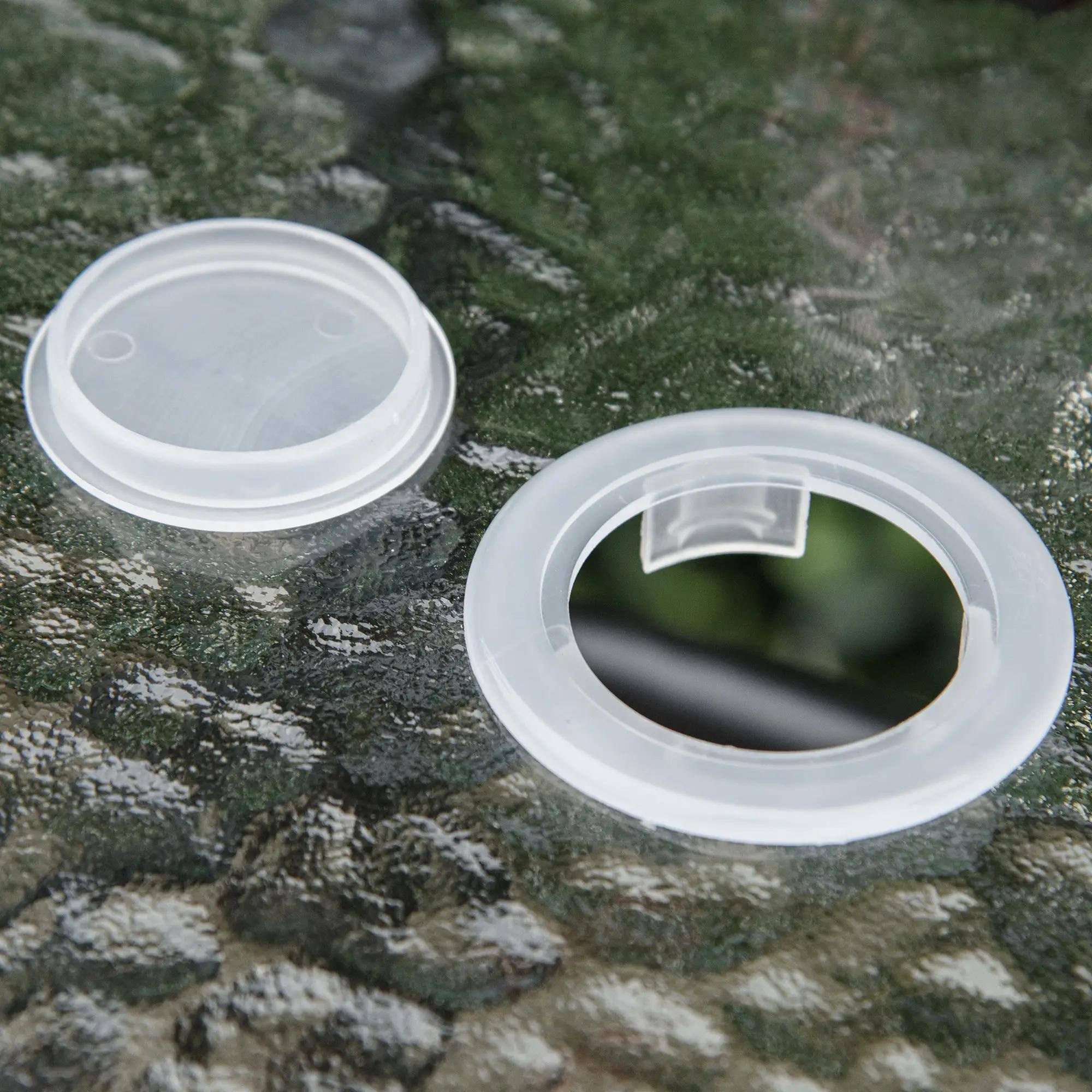 Back. Resenkos - Resenkos 4 Pieces Outdoor Patio Dining Furniture Set, Two Folding Chairs, A Dining Table, Glass , Beige - Beige.