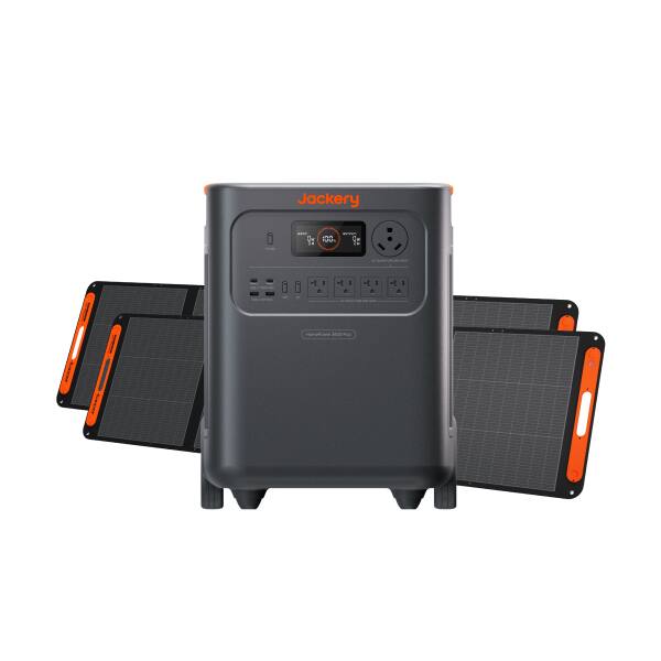 Jackery - HP3600AC Plus Portable Power Station (3576Wh) with Two 200W Solar Panels for Outdoor Use and Essential Home Backup (3576 Wh Capacity) - Black