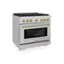 Left. ZLINE - Autograph Edition 36" Paramount Gas Range w/ 6 Burners & Champagne Bronze Accents (SGRZ-36-CB) - Stainless Steel.