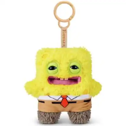 Front. Fuggler - Zuru Fuggler SpongeBob SquarePants 5 Inch Keyring Plush Funny Ugly Monster - Yellow.