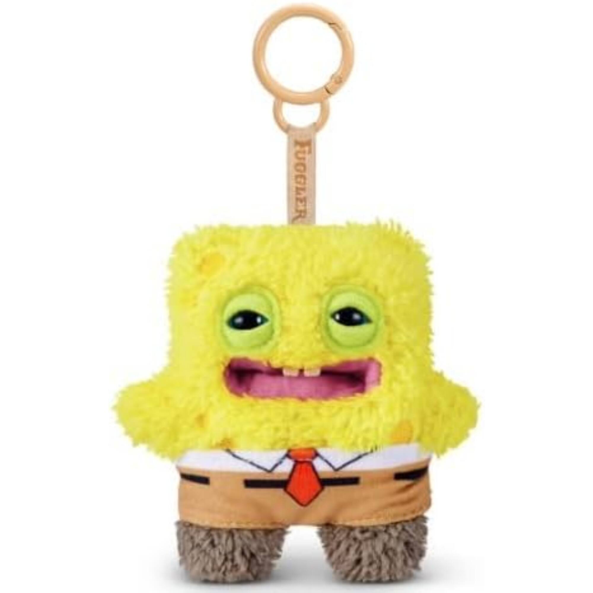 Front. Fuggler - Zuru Fuggler SpongeBob SquarePants 5 Inch Keyring Plush Funny Ugly Monster - Yellow.