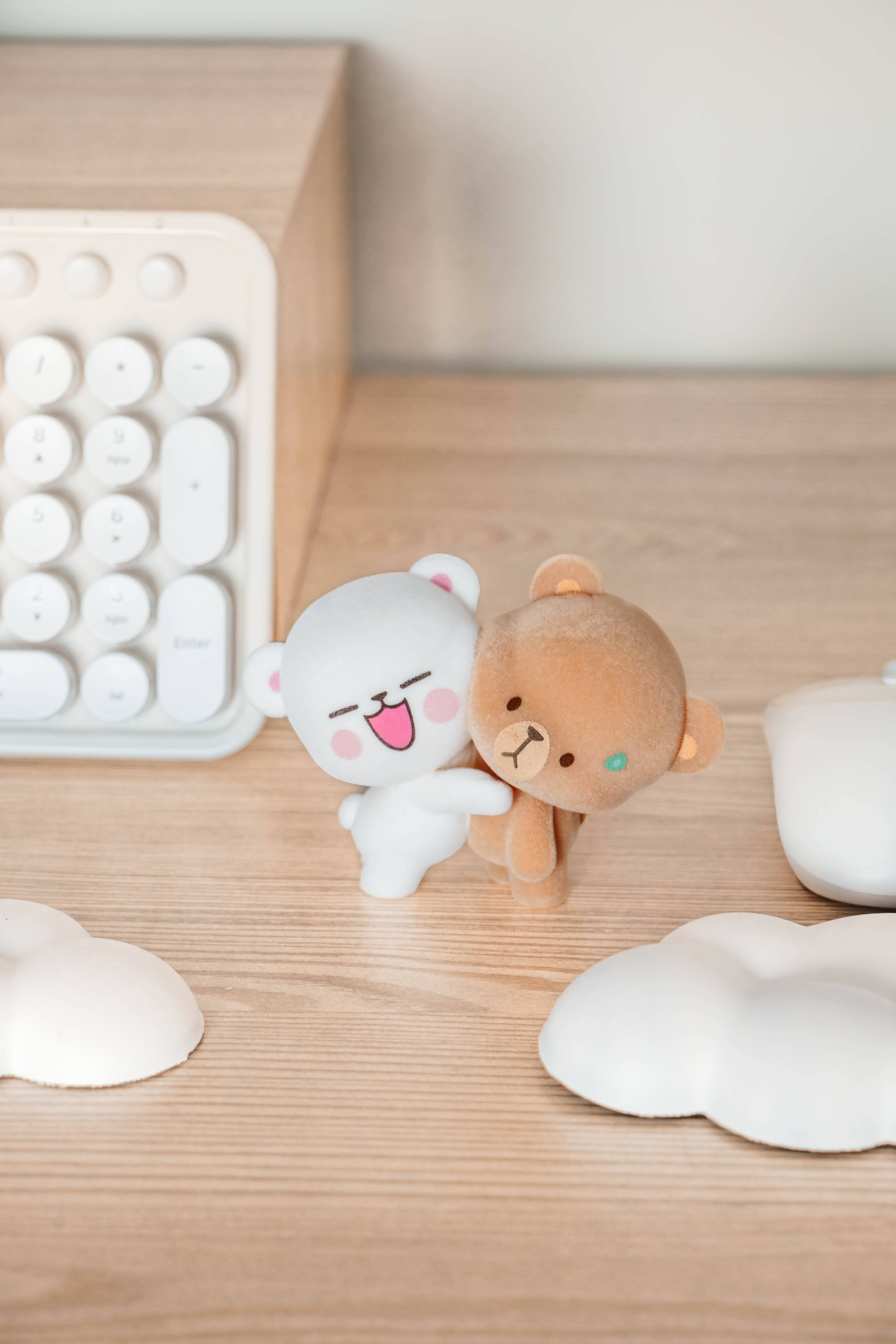 Alt View 6. Milk Mocha Bear - Milk Mocha Bear x Shopville Exclusive: Hugging Figurine - Fuzzy Flocked Cute Edition  [Limited Edition - 1000 Made].
