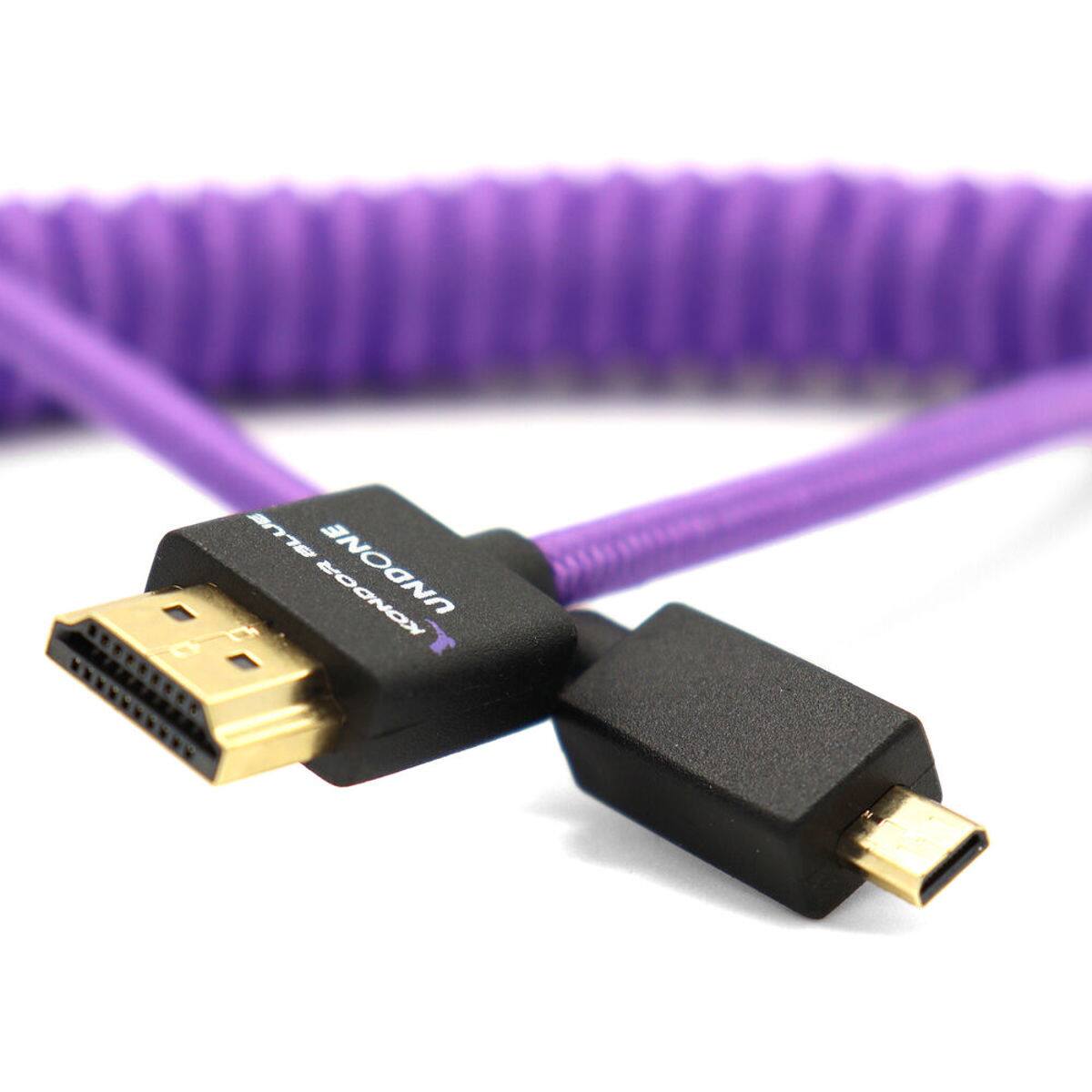 Alt View 3. Kondor Blue - Kondor Blue 12-24" Gerald Undone Limited Edition Micro-HDMI to Full HDMI Coiled Cable for On-Camera Monitors, Purple - Purple.