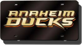 Rico Industries - Anaheim Ducks NHL Logo Mirror Look LASER License Plate - Multi