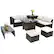 Front. Costway - 9 PCS Patio Furniture Set with 32" Fire Pit Table 50,000 BTU Square Propane Fire Pit - White.