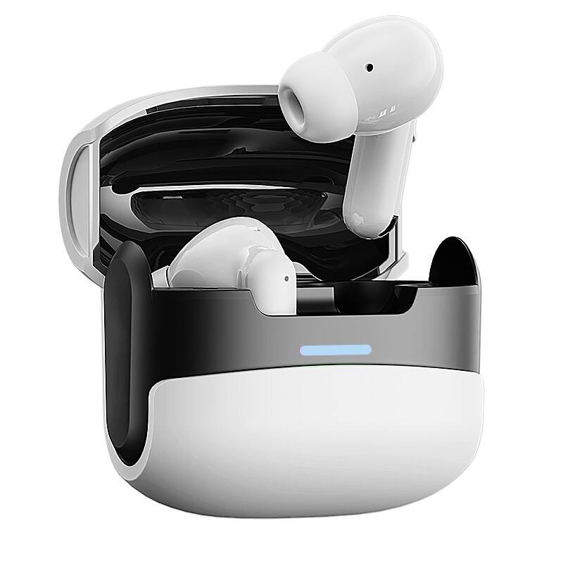 Acer - Wireless earbuds, 52dB deep-sea noise cancellation, deep bass with no sound leakage, Type-C charging case - White