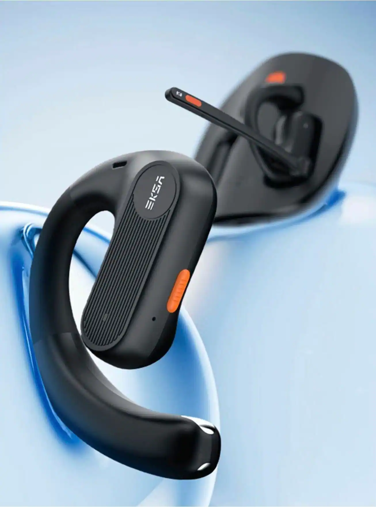 Alt View 39. EKSA Telecom - S30 AI-Powered Open-Ear Air Conduction True Wireless Headset - Black.