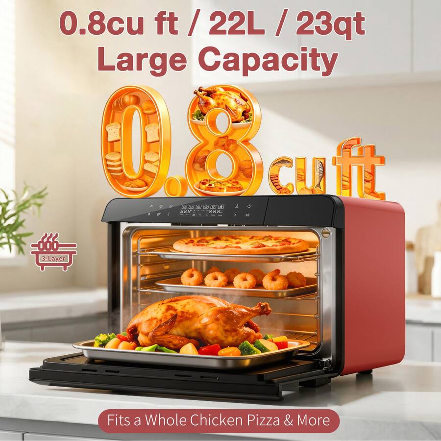 Chicken Display Probe Robam R Box 0.8 cu.ft Countertop Toaster Oven 14 in 1 Combi Steam Air ...