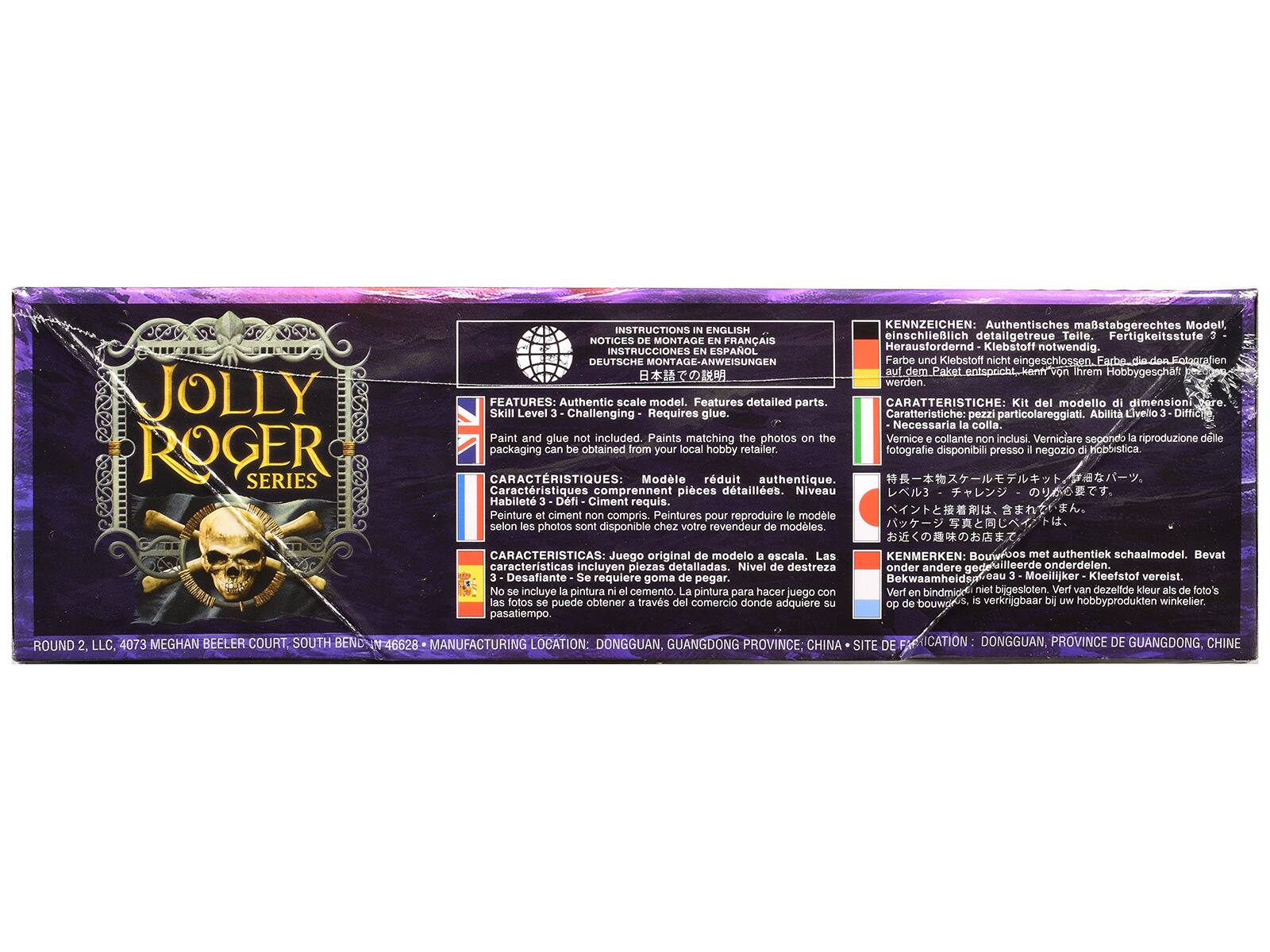 **JOLLY ROGER SERIES**

**KENNZEICHEN:** Authentisches maßstabgerechtes Modell  
**INSTRUCTIONS ENGLISH:** einschließlich detailgetreue Teile. Fertigkeitsstufe 3 - Herausfordernd. Klebstoff notwendig. Farbe und Klebstoff nicht eingeschlossen.  
**NOTICES FRANÇAIS:** INSTRUCTIONS EN FRANÇAIS.  
**INSTRUCCIONES ESPAÑOL:** Características: Kit del modelo de dimensiones. Nivel de habilidad 3 - Difícil. Requiere pegamento. No se incluye la pintura ni el pegamento. Pintura para reproducir el modelo según las fotos disponibles en su revendedor de modelos.  
**DEUTSCHE MONTAGE-ANWEISUNGEN:**  
**CARATTERISTICHE:** Kit del modello di dimensioni. Abilità Livello 3 - Difficile. Necessaria la colla. Verniciare secondo la riproduzione delle fotografie disponibili presso il negozio di hobby.  
**CARACTERÍSTICAS:** Modelo reducido auté