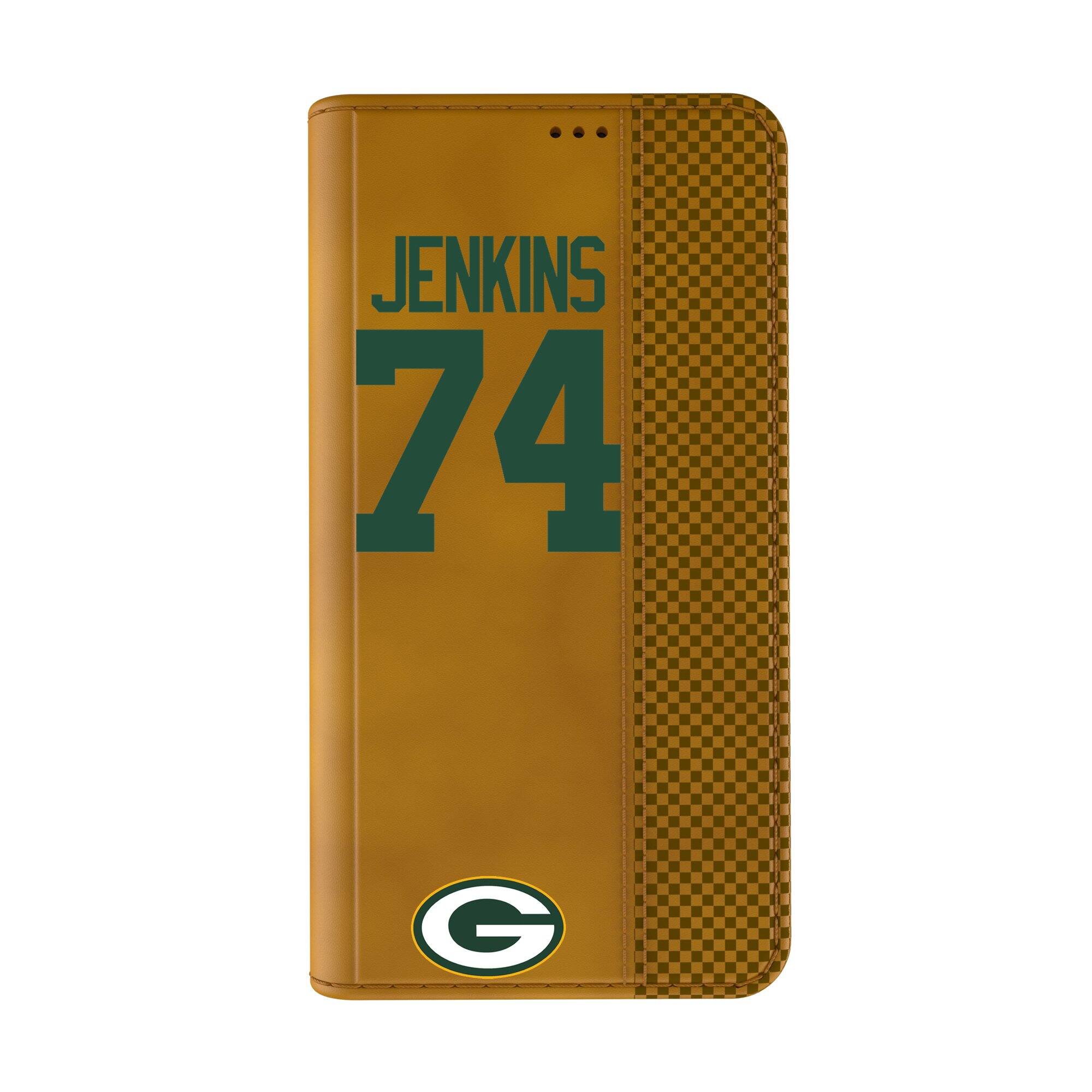 Alt View 1. Keyscaper - Elgton Jenkins Brown Green Bay Packers Folio iPhone Case - 13 Pro - Brown.