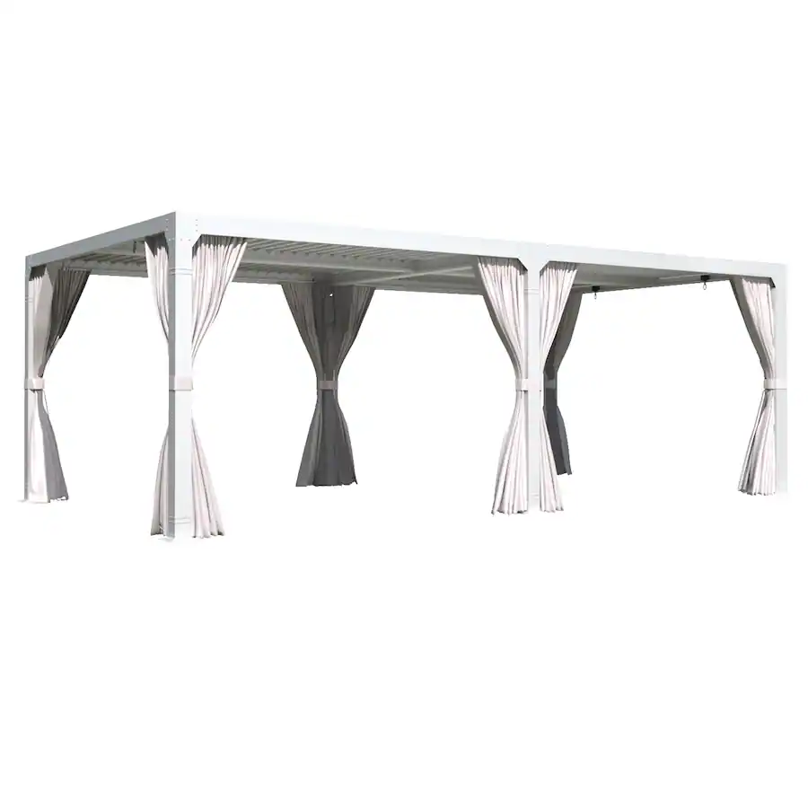 U HOMY 10'x20' Aluminum Pergola with Adjustable Rainproof Louver Roof ...