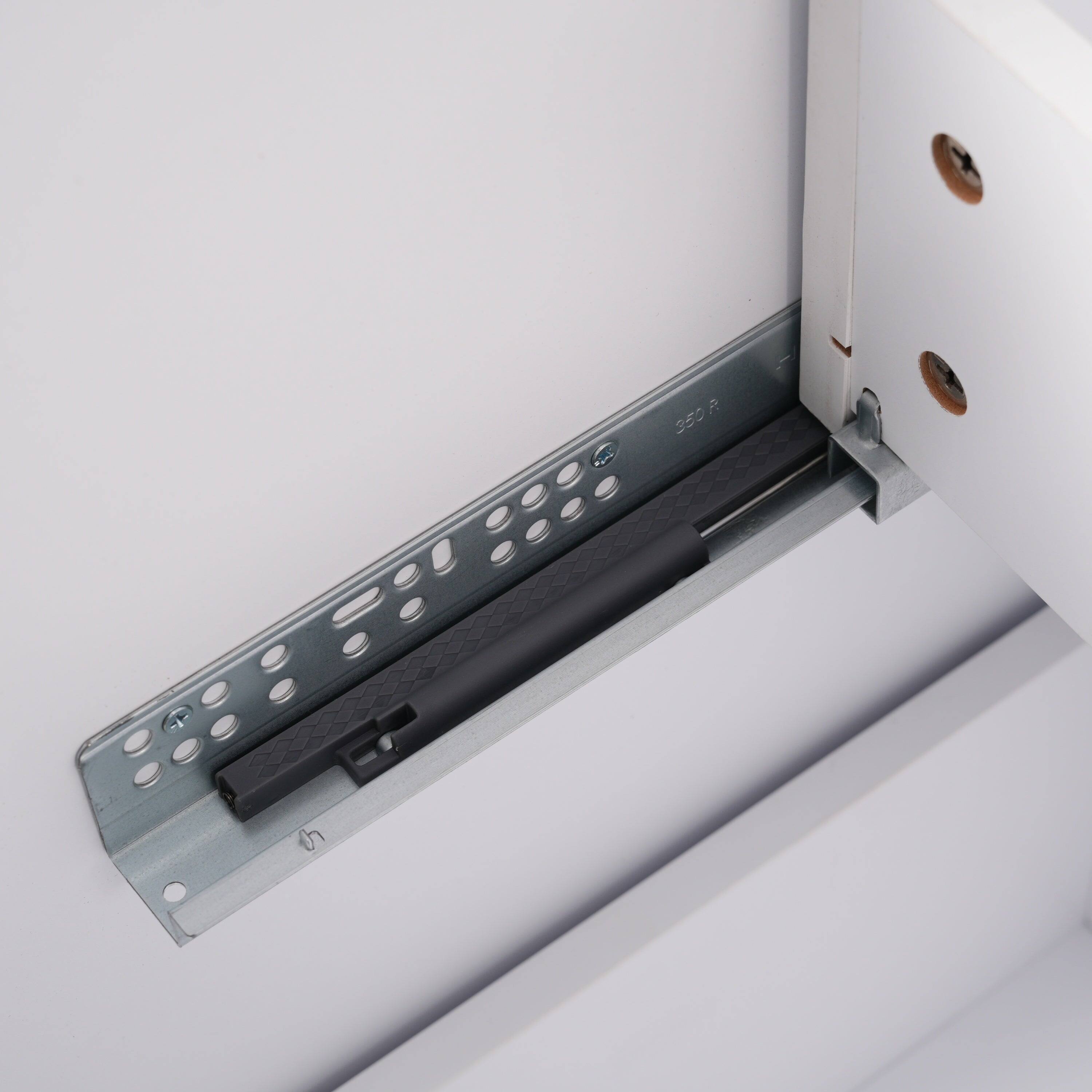 Alt View 6. Boyel Living - 30 Inch Bathroom Vanity with Ceramic Sink Full Extension Drawers Soft Close Fluted Design White - White.