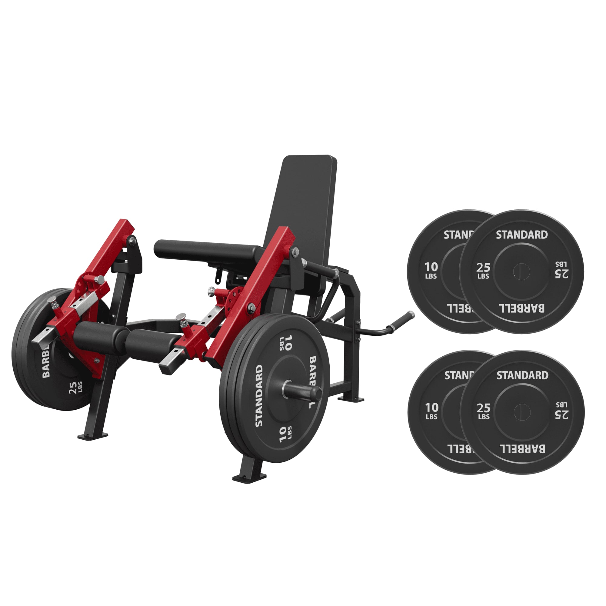 Syedee - Leg Extension and Curl Machine,Adjustable Leg Exercise Bench with 70LBS Weight Plates - Black