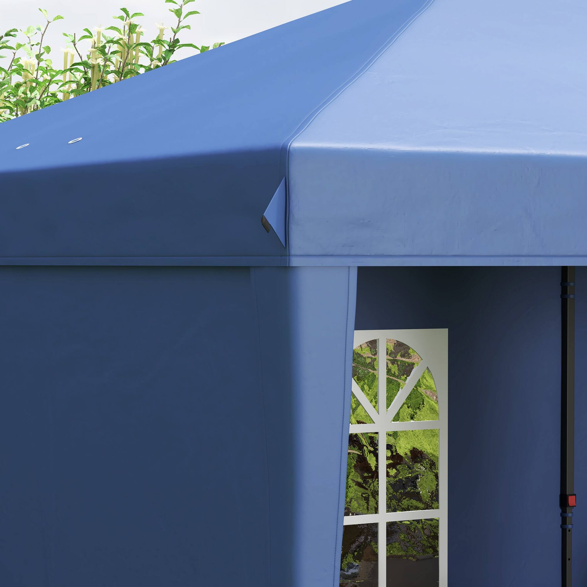 Alt View 7. Outsunny - 10' x 20' Pop Up Canopy Tent with 4 Sidewalls, Heavy Duty Tents for Parties, Outdoor Instant Gazebo with Carrying Bag - Blue.