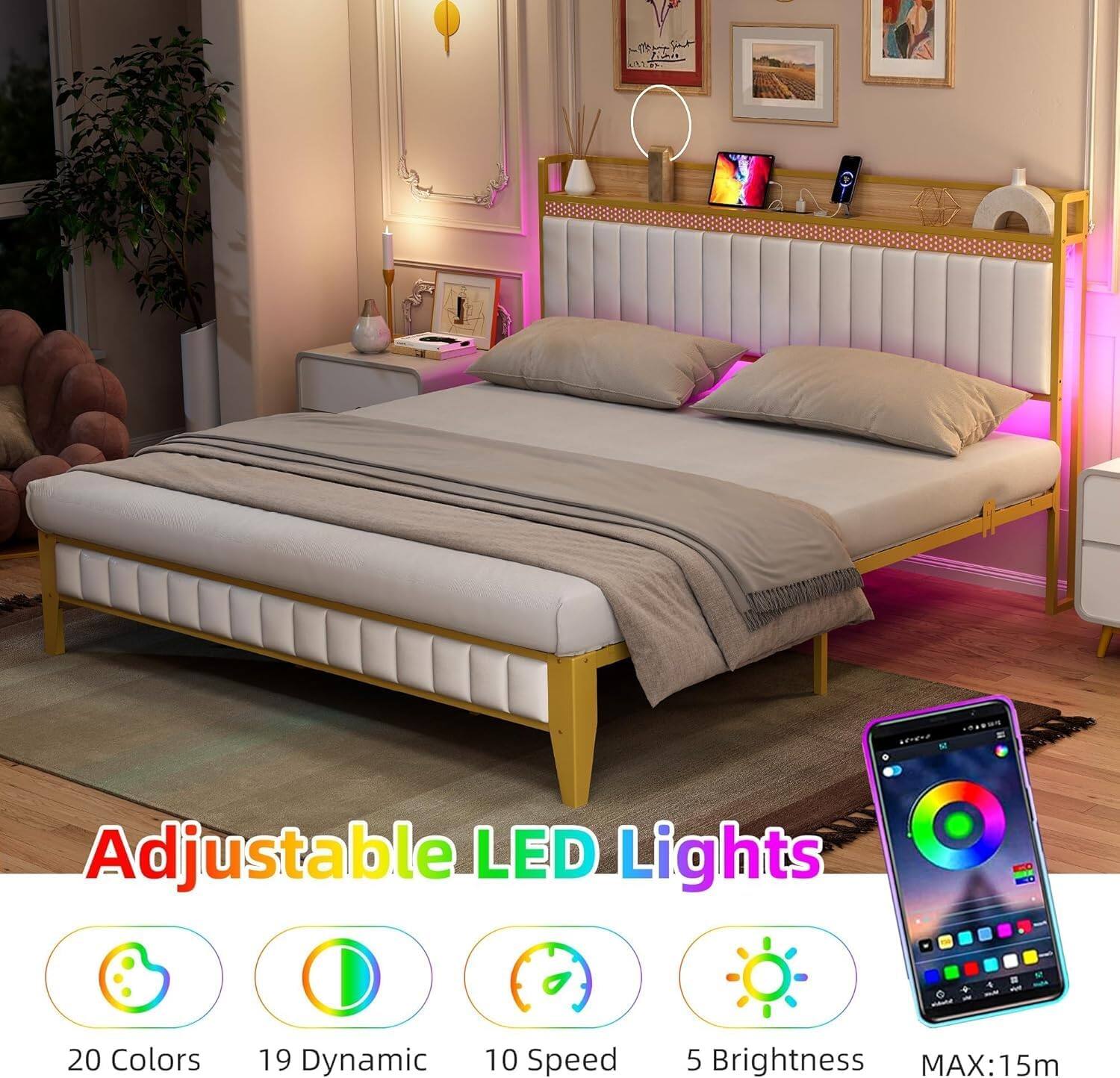 Adjustable LED Lights

- 20 Colors
- 19 Dynamic
- 10 Speed
- 5 Brightness
- MAX: 15m