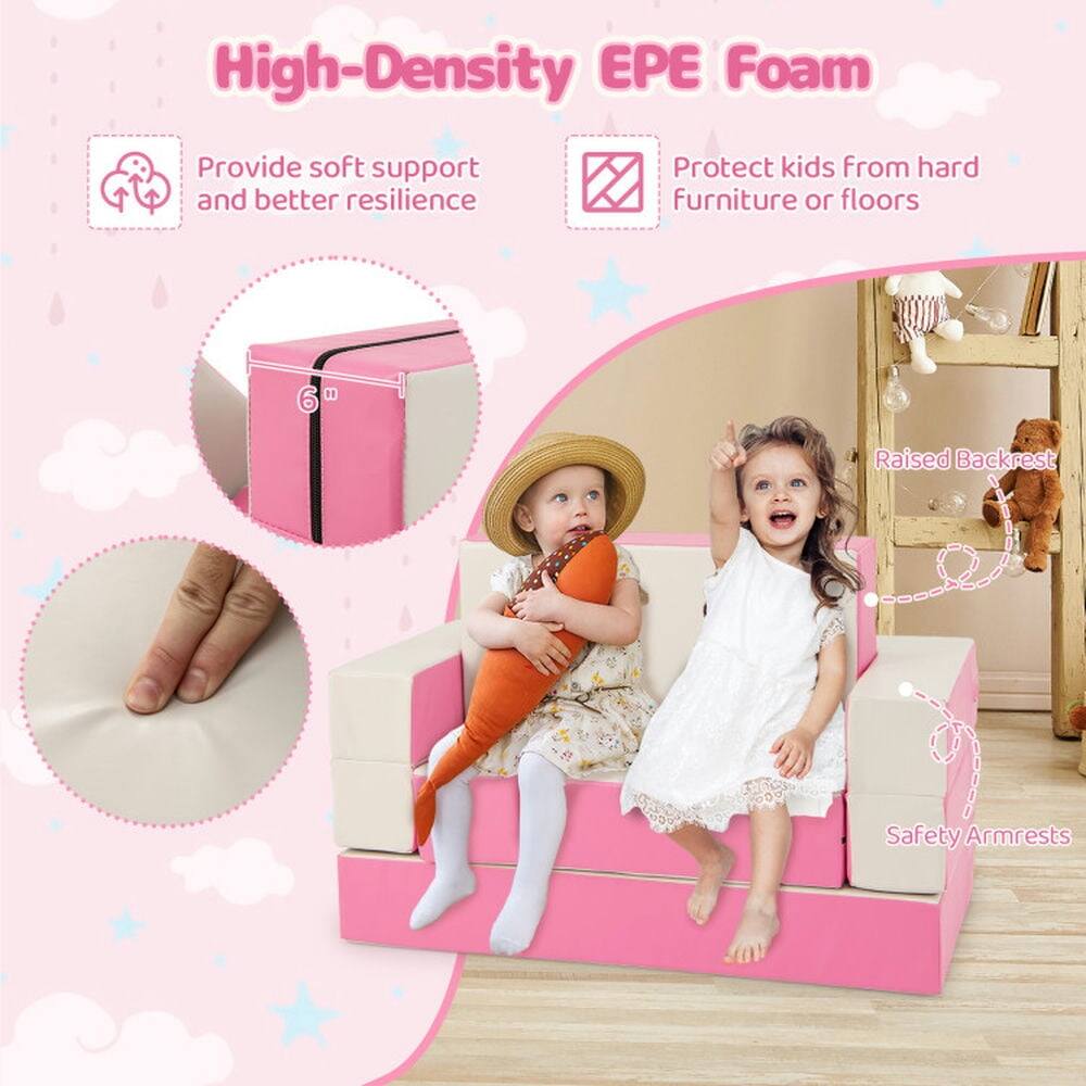 High-Density EPE Foam  
Provide soft support and better resilience  
Protect kids from hard furniture or floors  
6" Raised Backrest  
Safety Armrests