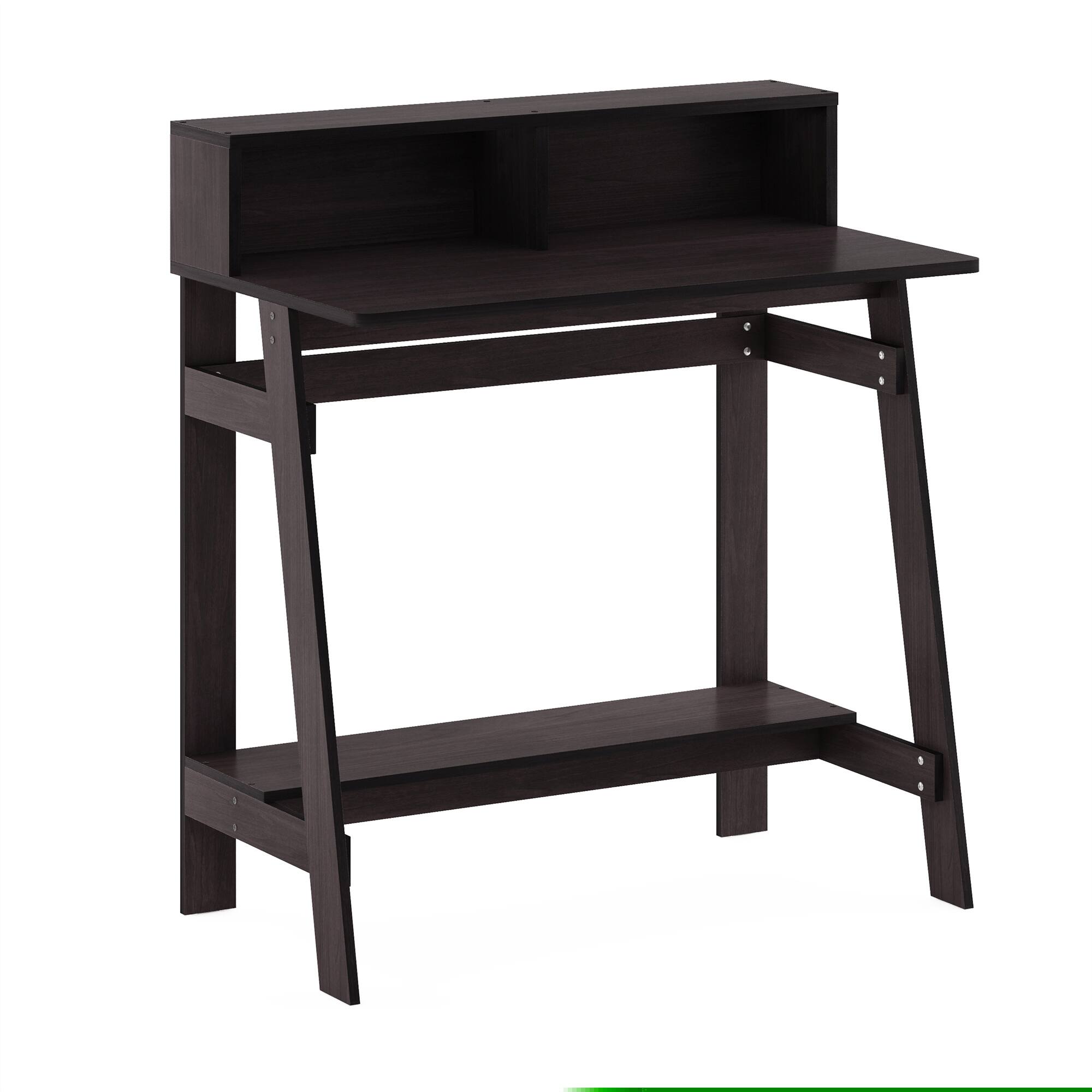 Front. Furinno - Simplistic A Frame Computer Desk - Dark Walnut.