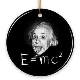 OrnamentallyYou - Physics Genius Albert Einstein Ceramic Ornament Famous Equation Emc Keepsake and Decor - Multi-colored
