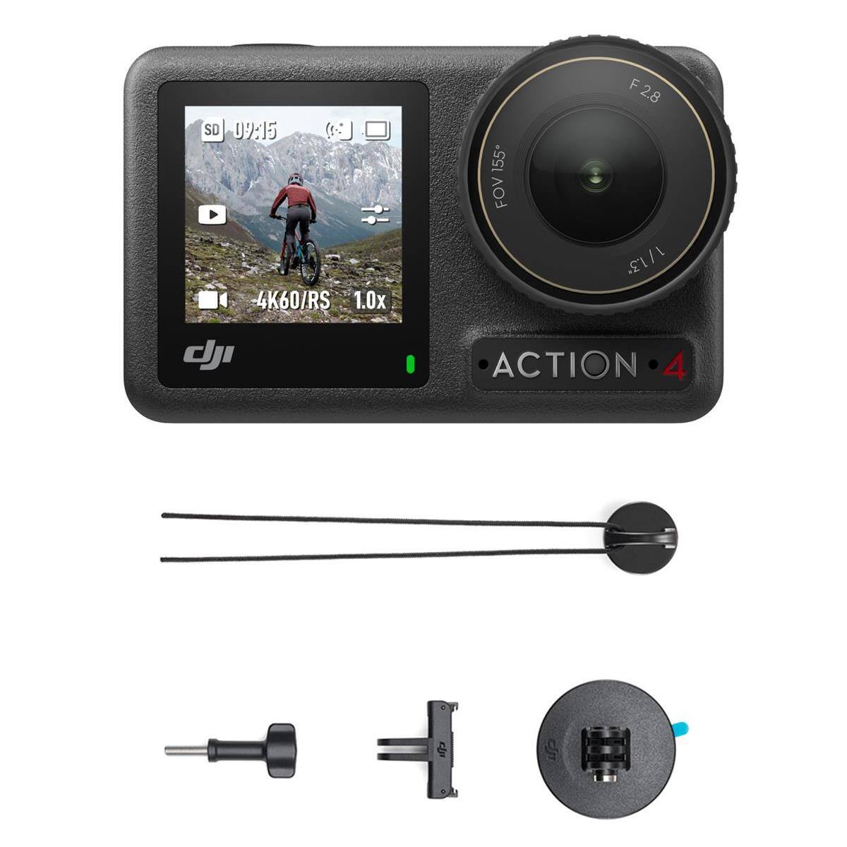 SD 09:15 4K60/RS 1.0x  
155 FOV  
F 2.8 1/1.3  
dji  
ACTION 4
