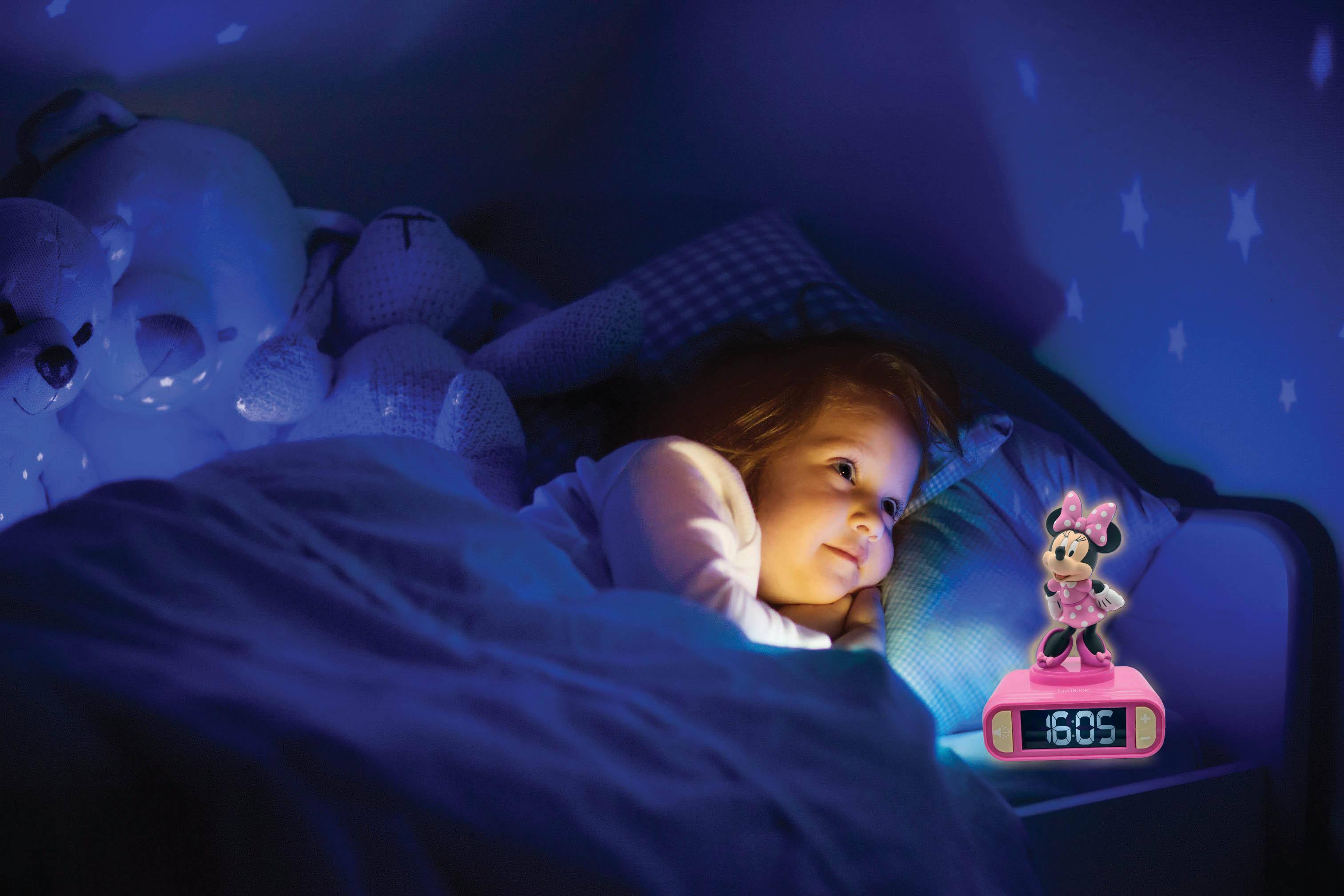 Alt View 9. Lexibook - Disney Minnie Digital Alarm Clock with 3D Night Light & Sound Effects - ROSE.