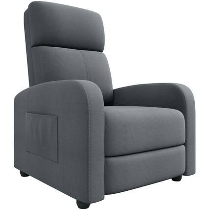 Front. Jojoka - Recliner Chair for Adults, Lazy Recliner Ergonomic Adjustable Single Sofa Enhanced - dark gray.