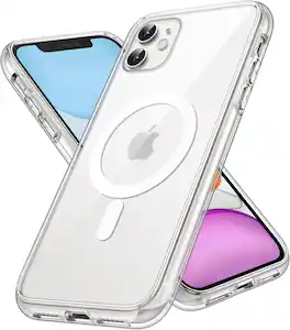 Entronix - Magnetic Case for iPhone 11 - Durable Hard Back Design - Clear