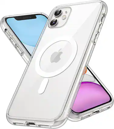 Front. Entronix - Entronix Magnetic Clear Case for iPhone 11 - Durable Hard Back Design - Clear.