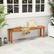 Angle. Costway - 59" Long Patio Dining Bench with Teak Oil Finish & Slat Seat Accent Entryway Bench - Natural.