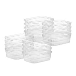 Sterilite - 5.25 x 12 x 15 Inch Storage Bin w/ Carry Through Handles, Clear, 16 Ct
