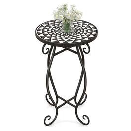 Kadyn - Raised Planter Stand, Large Space Flower Rack Shelf,Small Plant Stand with Weather Resistant Ceramic Tile Tabletop