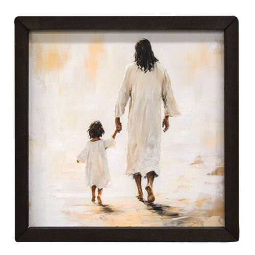 BreeBe - Walking With Jesus Box Frame - 12" - Multi