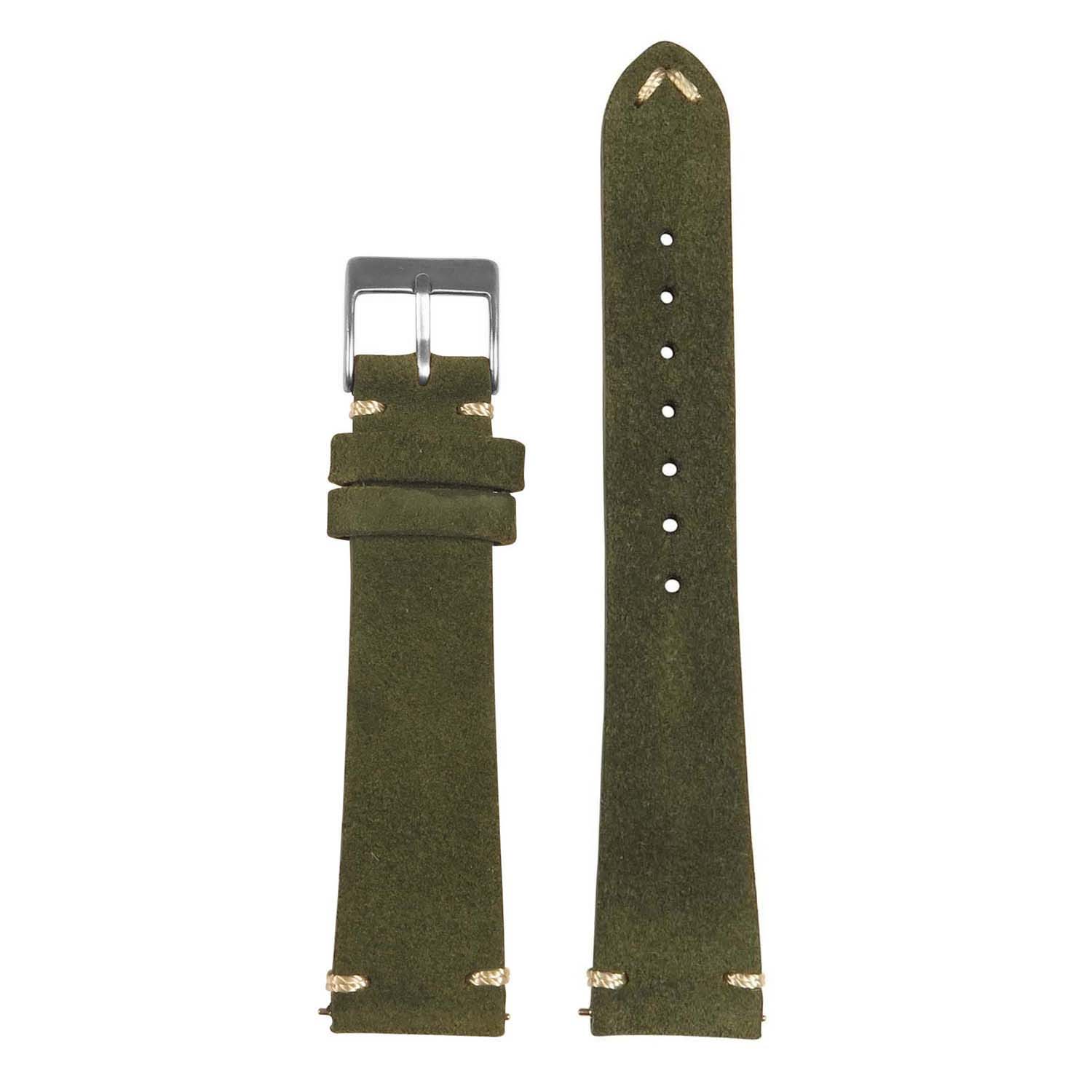 Front. StrapsCo - Everyday Suede Watch Band Strap For Apple Watch - 40mm/41mm/42mm - Green.