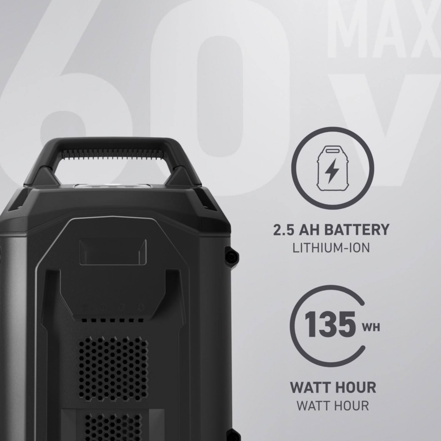 MAX ALL 2.5 AH BATTERY LITHIUM-ION 135 WH WATT HOUR