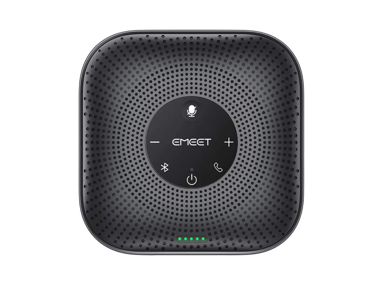 EMEET - M0 Plus Wireless Speakerphone, 4-Mic 360° Pickup, VoiceIA 4.2 Noise Cancel, Daisy-Chain 16, BT 5.0 - Black