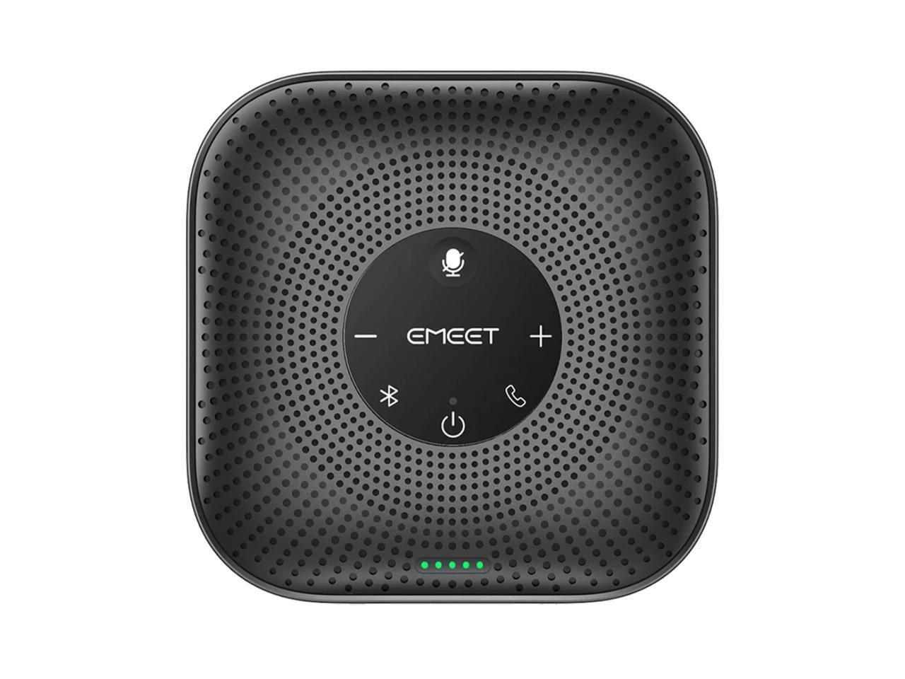 Front. EMEET - EMEET M0 Plus Wireless Speakerphone, 4-Mic 360° Pickup, VoiceIA 4.2 Noise Cancel, Daisy-Chain 16, BT 5.0 - Black.