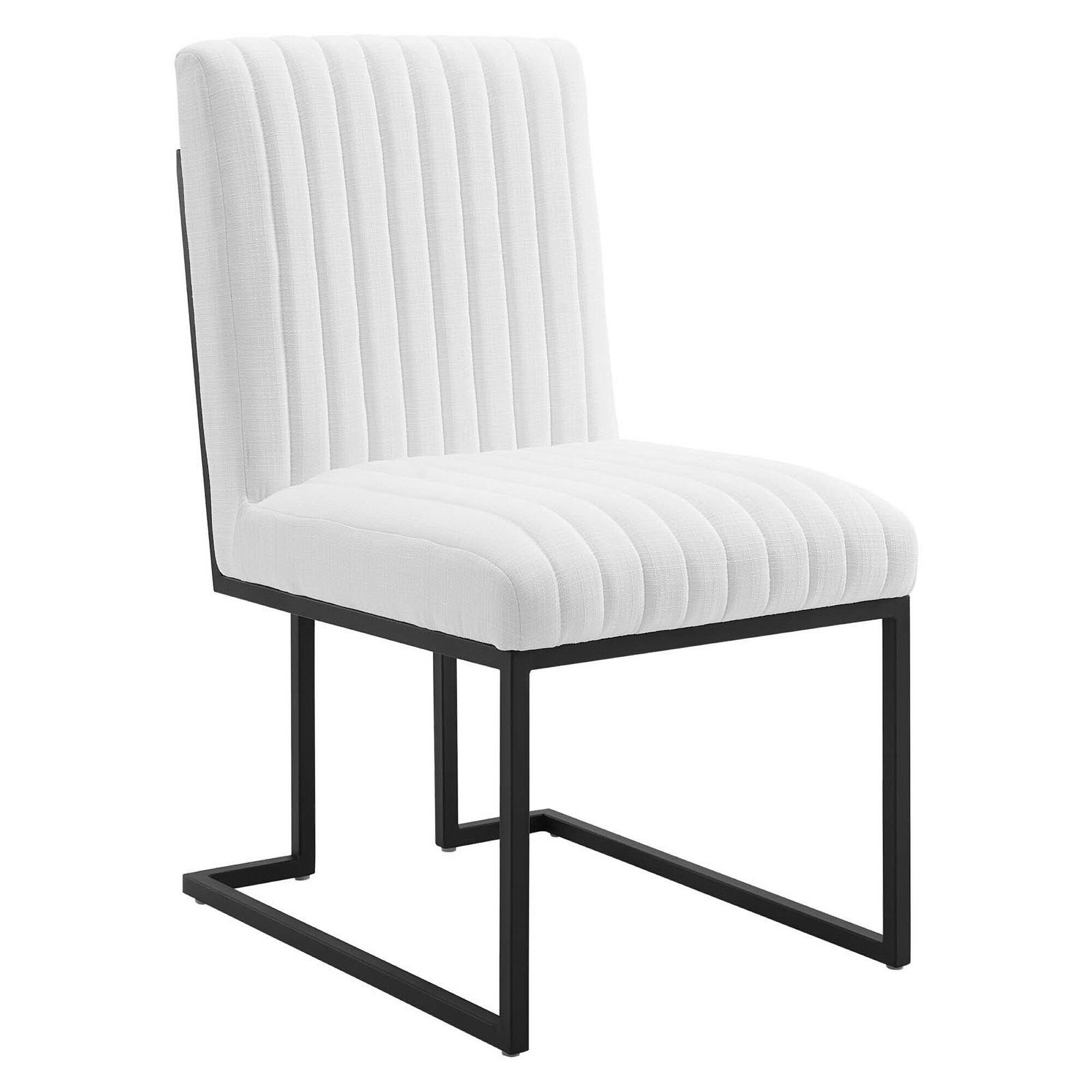 Angle. Modway - Indulge Channel Tufted Fabric Dining Chair by Modway - White.