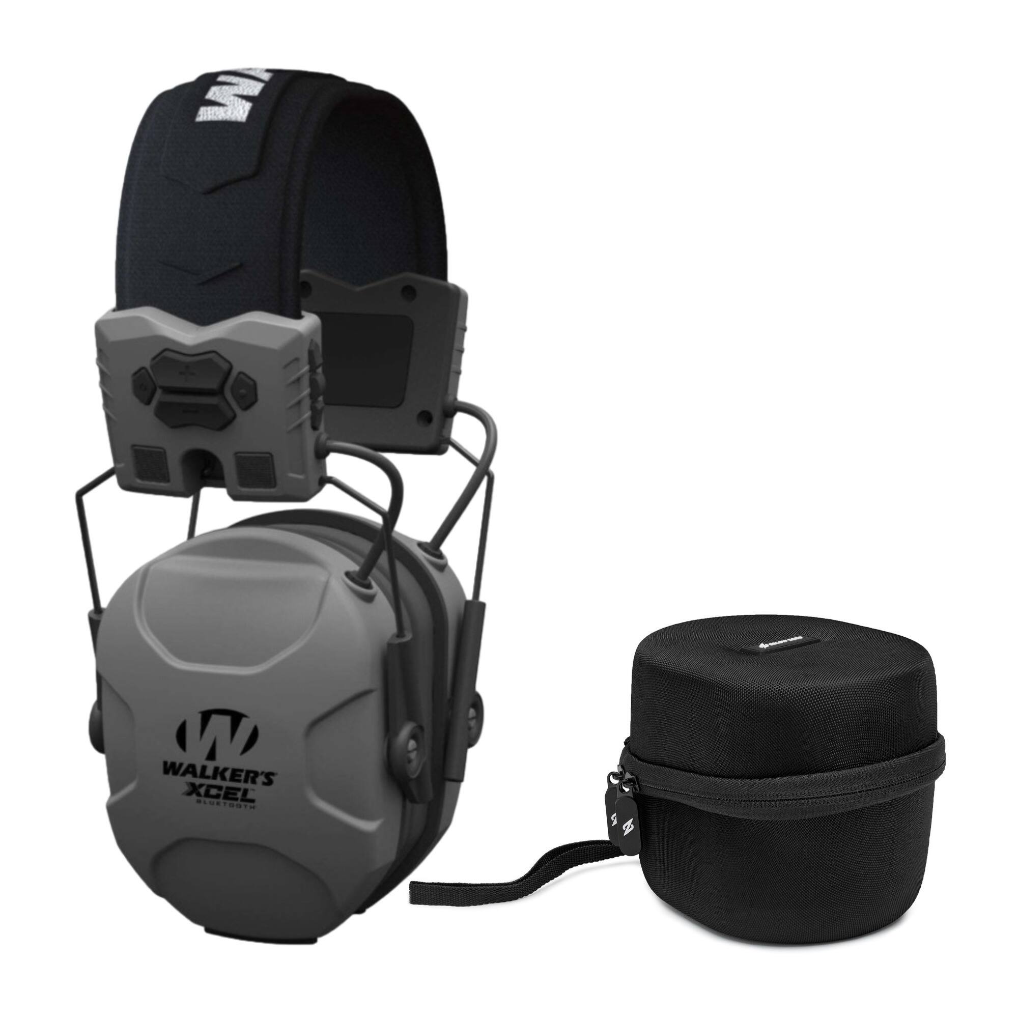 Walkers - Walker's XCEL 500BT Digital Electronic Muff And Protective Case - Gray