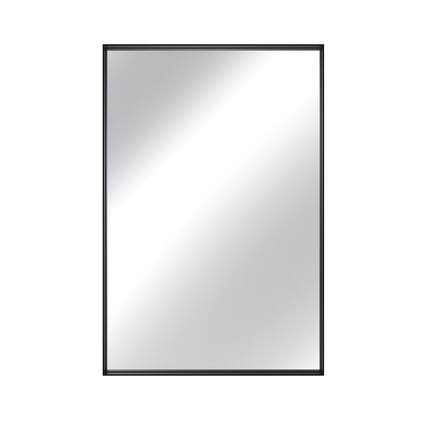 Front. Boyel Living - 24 x 36 in Rectangle Square Right-Angle Mirror with Matte Black Aluminum Frame.