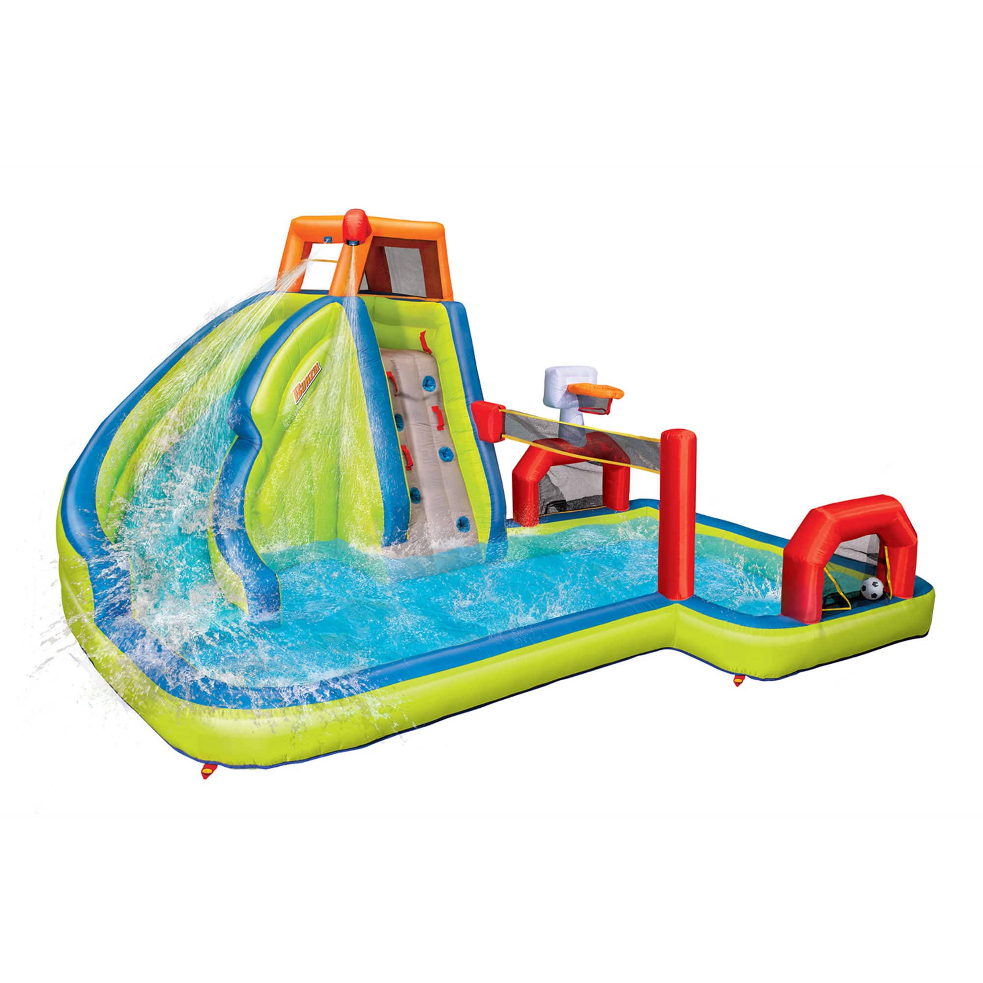 Banzai - Aqua Sports Kids Inflatable Outdoor Backyard Water Slide Splash Park - Multicolor