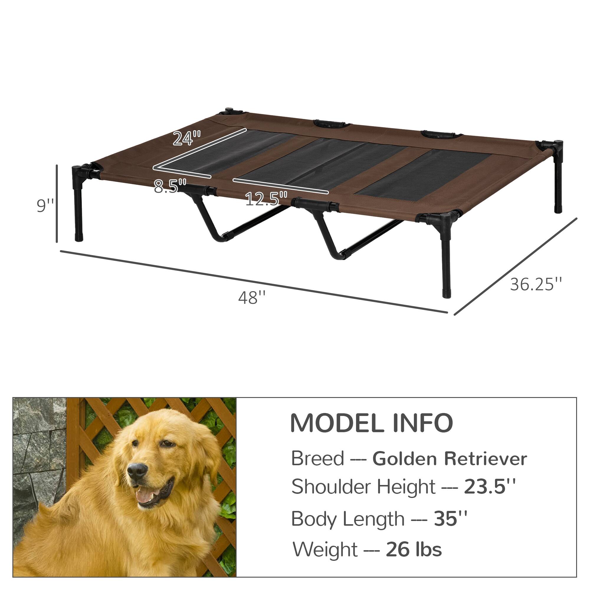 24" 9" 8.5" 12.5" 48" 36.25"

MODEL INFO  
Breed — Golden Retriever  
Shoulder Height — 23.5"  
Body Length — 35"  
Weight — 26 lbs