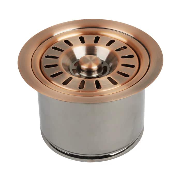 Akicon - Brass Garbage Disposal Flange Stopper Kitchen Sink One Size Rim for 3-1/2 in. Drain Hole - Copper