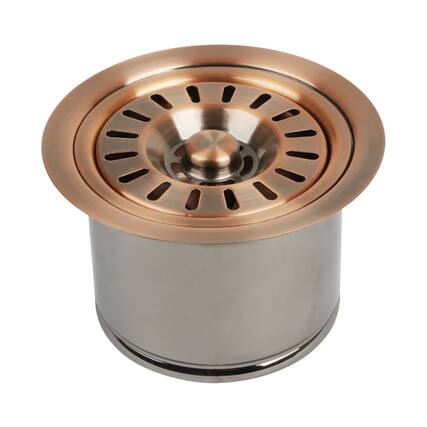 Front. Akicon - Akicon Brass Garbage Disposal Flange Stopper Kitchen Sink One Size Rim for 3-1/2 in. Drain Hole in Copper - Copper.