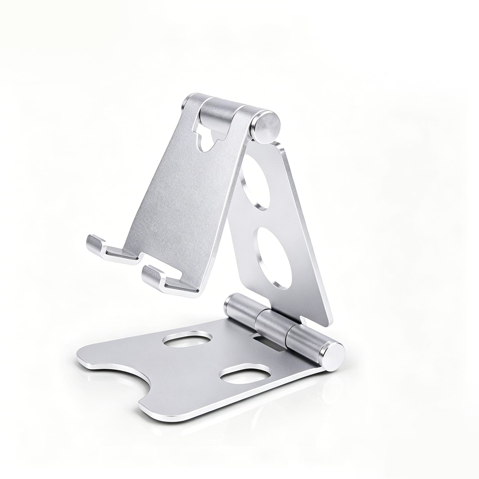 UUCOVER - Universal Adjustable Cell Phone Stand and Tablet Desk Mount Holder Aluminum Stand Anti-slip Foldable Bracket Kickstand - Silver