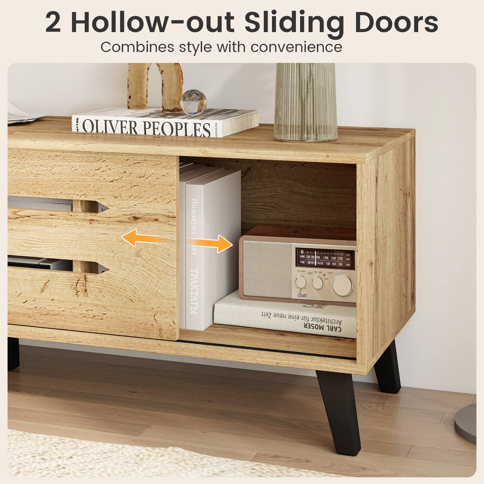 2 Hollow-out Sliding Doors  
Combines style with convenience  

OLIVER PEOPLES  

dura Zeit neue eine fr Architektur MOSER CARL